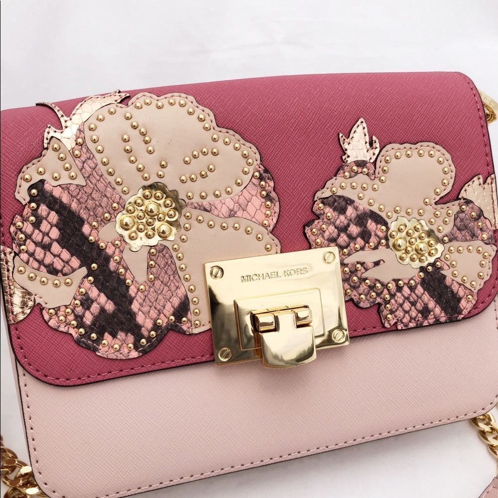 Michael Kors Tina Shoulder Chain Bag Pink - Picture 5 of 7